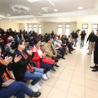 La presidenta de la Asamblea, Guadalupe Llori, escuchó las intervenciones de los asambleístas y dirigentes de la organización.