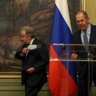 Moscú. António Guterres (izq.), junto a Serguéi Lavrov, ministro de Relaciones Exteriores de Rusia.