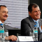 Sentenciados. Carlos Pólit y Rafael Correa tienen  sentencias por casos de corrupción, que incluyen el pago de coimas por Odebrecht.