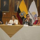 Reunión presidida por Guadalupe Llori, presidenta de la Asamblea Legislativa, para conocer el avance de la agenda legislativa