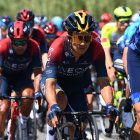 El ecuatoriano Richard Carapaz, durante el desarrollo de la octava etapa del Giro de Italia.