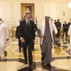 Con el jeque Mohamed Bin Zayed Al Nahyan durante su visita a Abu Dabi.
