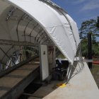 Técnicos trabajan en el proyecto "Wanda", ayer, en Ciudad de Panamá (Panamá).