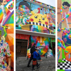 Algunas imágenes de murales de Okadu incluido el de Quito.