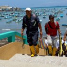 Labores. Un grupo de pescadores retorna luego de sus largas jornadas.
