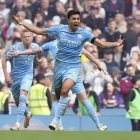 Rodri, del Manchester City, celebra uno de los tantos del campeón de la Premier.