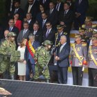 Homenaje. En el sitio donde se selló la independencia del país hubo una ceremonia militar en homenaje a los héroes.
