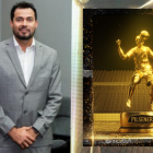 Jaime Iván Kaviedes en el lanzamiento de "El Gol de Oro".