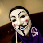 Imagen de archivo de un activista del grupo Anonymus