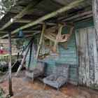 Fotografía de una casa abandonada en la ciudad de San Juan y Martínez a más de 200 km al oeste de la capital cubana donde fueron más intensas las lluvias
