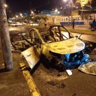 Uno de los dos coches bombas que explotaron en la ciudad de Esmeraldas el pasado 19 de mayo.