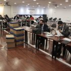 Juicio. En el Complejo Judicial abogados se preparan para la reinstalación del juzgamiento de cuatro personas por posible peculado.