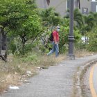 Situación. A lo largo de la avenida Orellana, el jardín del parterre central luce con mucha maleza y basura.