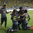 Así celebraron los seleccionados el tanto de Jordy Caicedo.