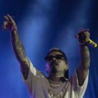 El cantante puertorriqueño de música urbana Rauw Alejandro, durante el concierto "Oh My Gol!" que organiza LaLiga celebrado este sábado en el RCDE Stadium, en Barcelona.