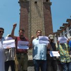 Rechazo. Miembros de la organización Reconciliación, Rehabilitación y Retorno de Migrantes protestan en Srinagar.FAROOQ KHAN /