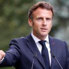 El presidente francés, Emmanuel Macron, el jueves en Kiev.