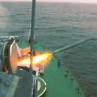 Lanzamiento de un misil desde un buque de guerra de la Marina rusa