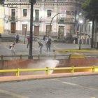 Enfrentamientos entre policías y manifestantes en el Centro Histórico.