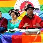 Leonidas Iza en conferencia de presan la noche de este lunes 20 de junio.