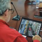 Desde el Puesto de Mando, en la Corporación de Seguridad Ciudadana, se sigue el monitoreo a la ciudad.