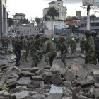 Labor. Militares empezaron la tarde de este jueves la limpieza de los espacios ocupados por los manifestantes.