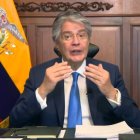 El presidente de la República, Guillermo Lasso, en cadena Nacional.