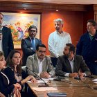 Los empresarios realizaron una rueda de prensa para expresar su postura sobre las protestas este 28 de junio de 2022.