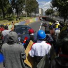 Manifestantes durante la tercera semana de protestas en Quito (Ecuador).