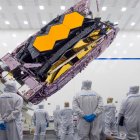 El Telescopio James Webb, en Redondo Beach (California), cuando estaba siendo preparado para ser enviado al espacio.