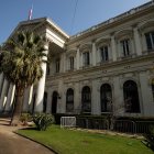 Fotografía de la sede de la Convención Constitucional, organismo encargado de la redacción de la nueva Constitución de Chile, situada en el ex Congreso Nacional, en Santiago.