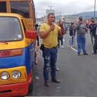 Guayllabamba. El dirigente correísta Víctor Pozo Echanique fue uno de los que cerró la vía hacia Quito.