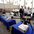 Varios de los drones incautados por la Policía española.