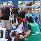 La tenista ecuatoriana Mell Reasco tras su accidente.