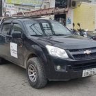 Camioneta en que se movilzaban, los presuntos extorsionadores