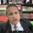 Corte. Estaba previsto que la diligencia de apelación sea vía telemática. Cristian Romero es abogado de Norero.