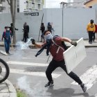 En el noveno día de la movilización, los manifestantes llegaron a las inmediaciones de la Casa de la Cultura, en el norte de Quito.