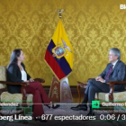 El presidente Guillermo Lasso, en entrevista para el medio internacional Bloomberg.