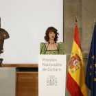 La escritora Irene Vallejo, Premio Nacional de Ensayo, ofrece un discurso durante la Entrega de los Premios Nacionales de Cultura 2020, este miércoles 13 de julio de 2022 en el Museo del Prado en Madrid.