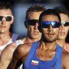 Daniel Pintado, marchista ecuatoriano, en la prueba de los 35 kilómetros.