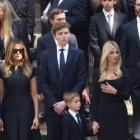 El expresidente de Estados Unidos Donald Trump durante el entierro de su primera esposa, Ivana Trump