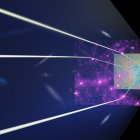 El residuo de radiación del Big Bang distorsionado por la materia oscura hace 12.000 millones de años. Imagen facilitada por la Universidad de Nagoya.