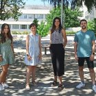 Ana Virseda Berdices, María Ángeles Jiménez Sousa, Amanda Fernández Rodríguez y Oscar Brochado Kith, autores del trabajo que concluye que el perfil metabólico de los pacientes puede definir el pronóstico de la covid-19. Fotografía facilitada por el ISCIII.