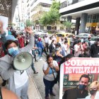 El Observatorio ciudadano para vigilar la transparencia de la función pública a través de su coordinador Ab. Joselito Arguello, pone una denuncia en la Fisaclia de la Merced en contra de Cynthia Viteri y su  administración por peculado, mientras manifestantes apoyan y reclaman transparencia en su gestión en las afueras de la Fiscalia. Agencia (ag-extra)