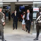 Diligencia. Defensores de Jorge Glas en el Complejo Judicial Norte.