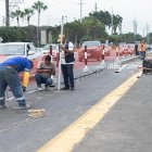 Vía. Los trabajos se realizan en el kilómetro 7,6 de la vía a Samborondón