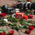 Se trata del primer asesinato de periodistas que ocurre este 2022 en Colombia. En la imagen un registro de archivo de otra protesta de periodistas colombianos por el asesinato de colegas al ejercer su profesión.