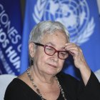 Alda Facio, durante una conferencia de prensa, en Tegucigalpa
