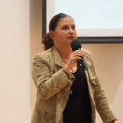 La directora del Sercop, María Sara Jijón, en una actividad oficial.