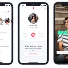 Fotografía sin fecha cedida por la aplicación de citas Tinder donde se aprecia tres capturas de su lista de "matches" (conexiones) entre parejas.